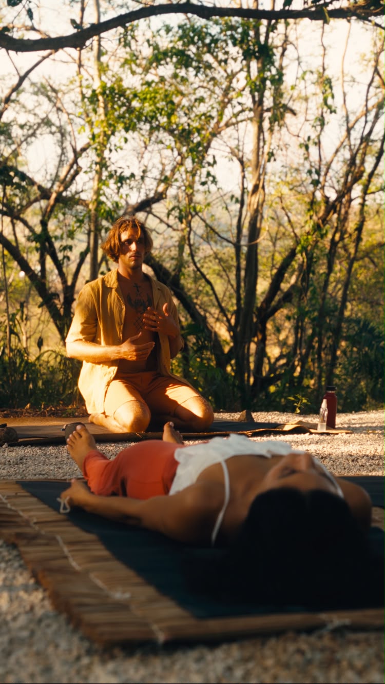 Guided conscious breathing practice in a group
